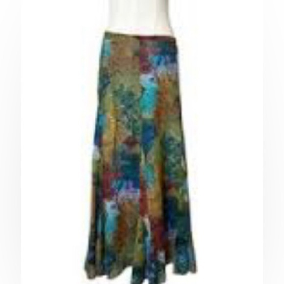 Flowing Coldwater Creek Silk Lined Skirt Side Zip Size XS - Picture 1 of 12